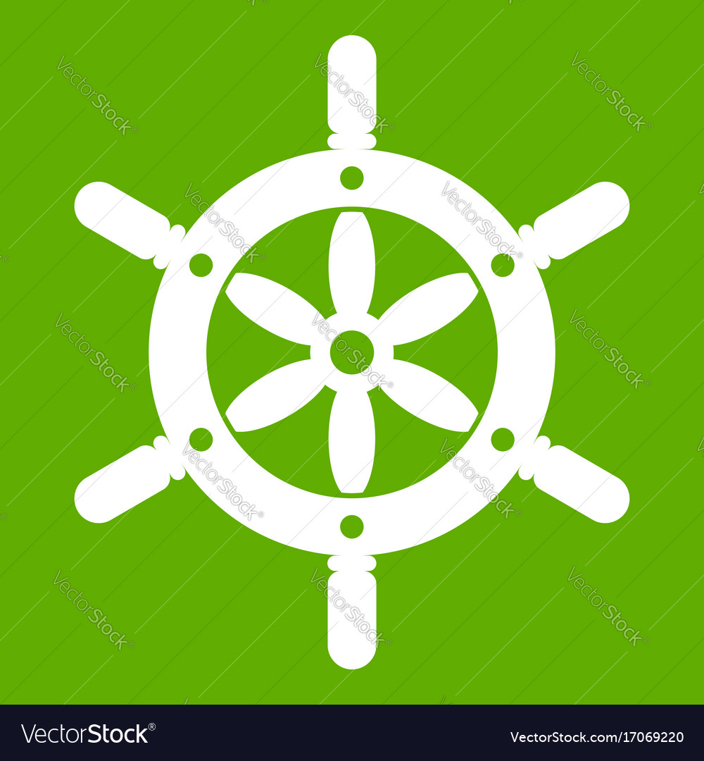 Ship wheel icon green Royalty Free Vector Image