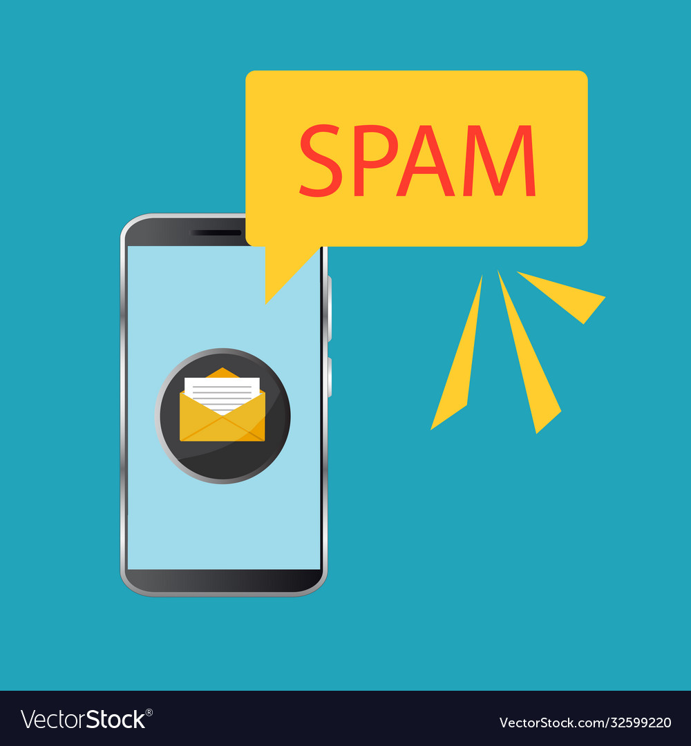 Spam data concept attention message vector image Spam data concept attention message
