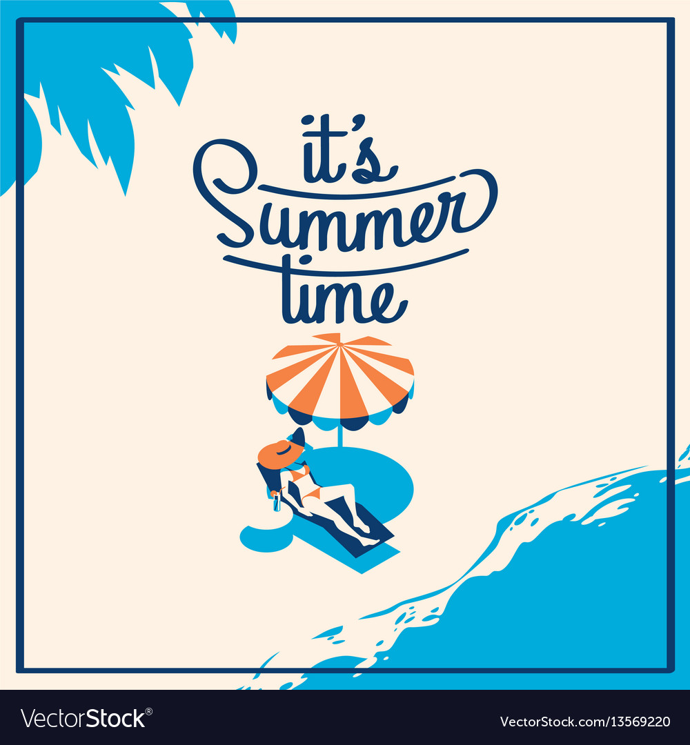 Summer holiday and summer camp poster Royalty Free Vector