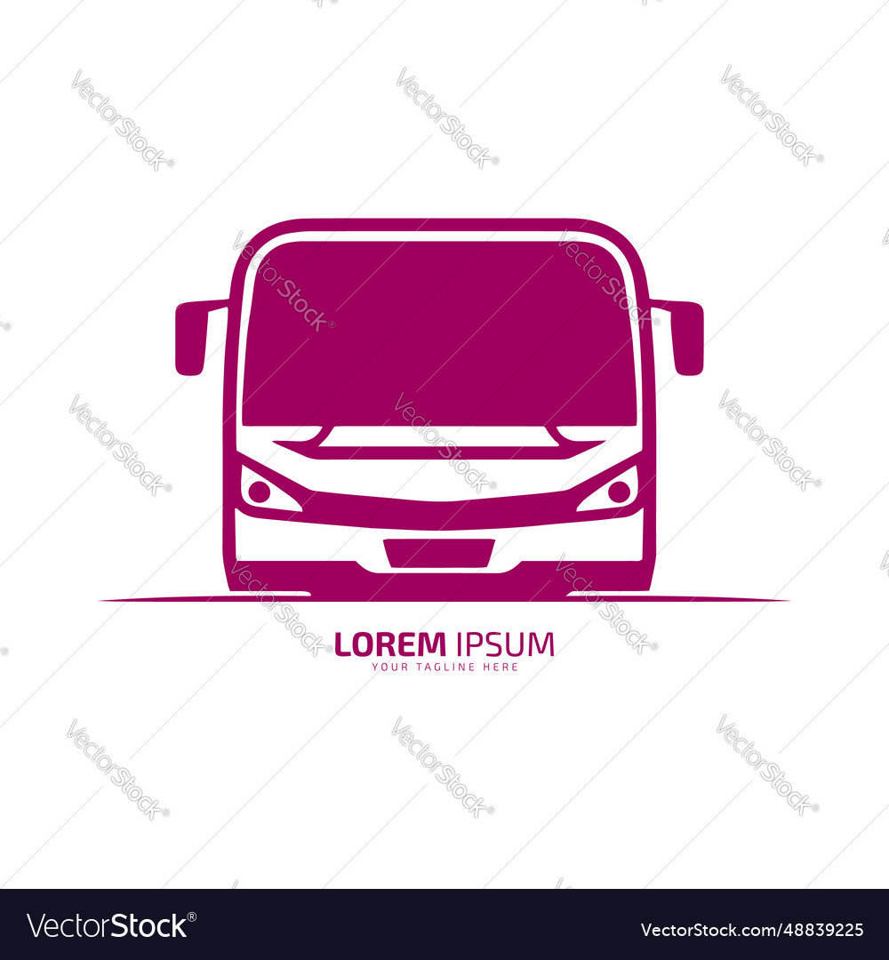 Bus logo school icon silhouette isolated