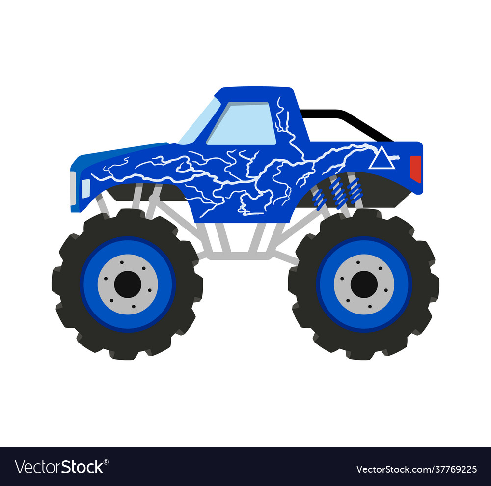 Cartoon monster truck big boys car 4x4 vehicle Vector Image