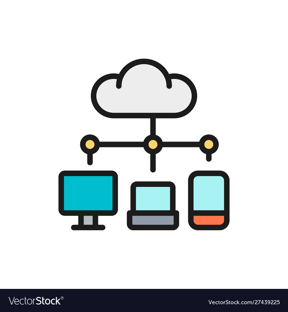 Cloud computing data storage network technology vector image Cloud computing data storage network technology