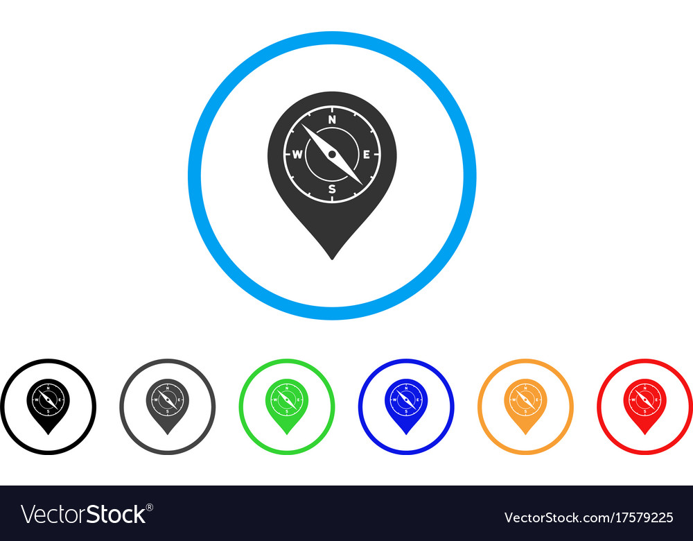 Compass map marker rounded icon