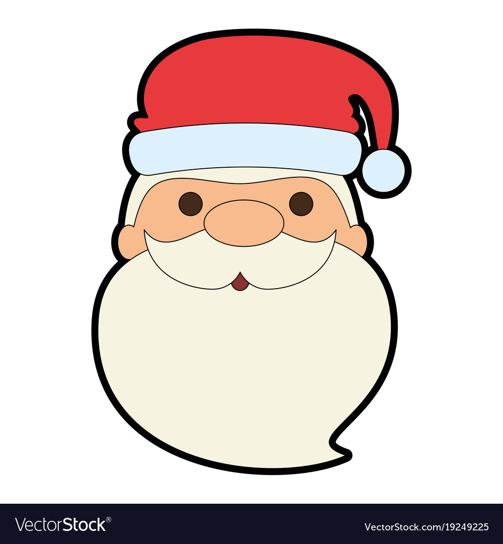 Cute santa claus head kawaii character