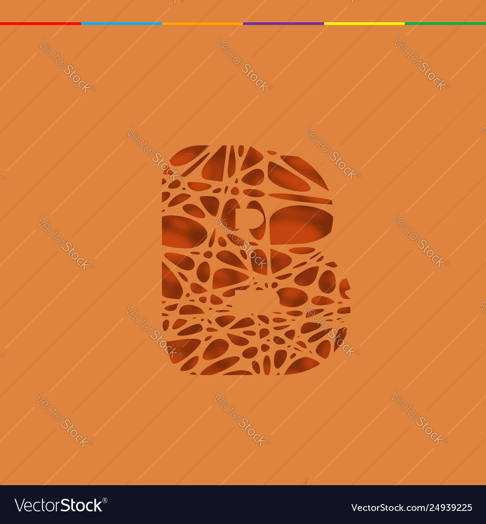 Cutout character from a fontset vector image Cutout character from a fontset
