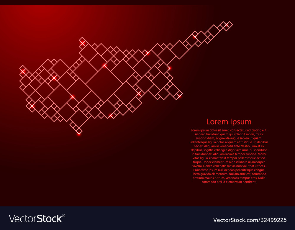 Cyprus map from red pattern a grid vector image Cyprus map from red pattern a grid