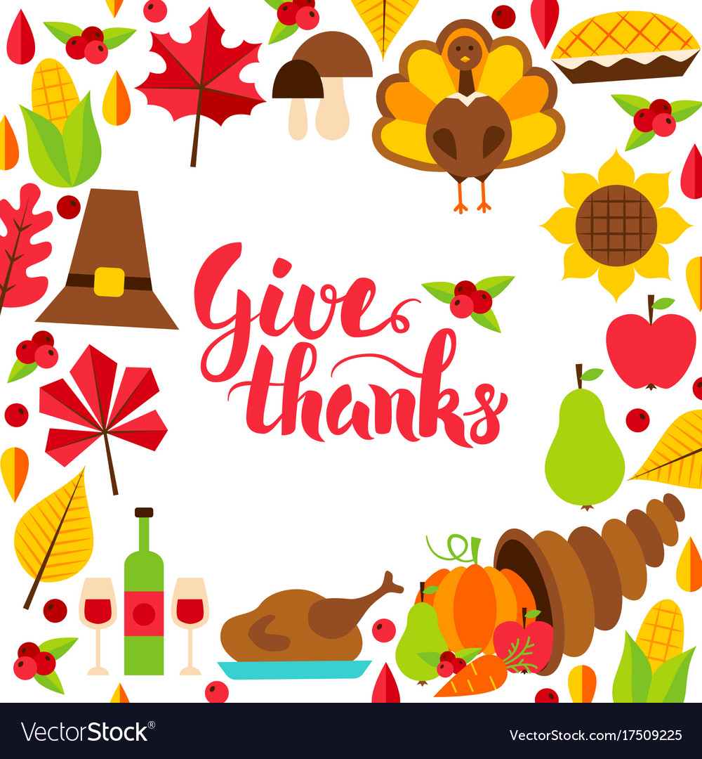 Give thanks concept with lettering