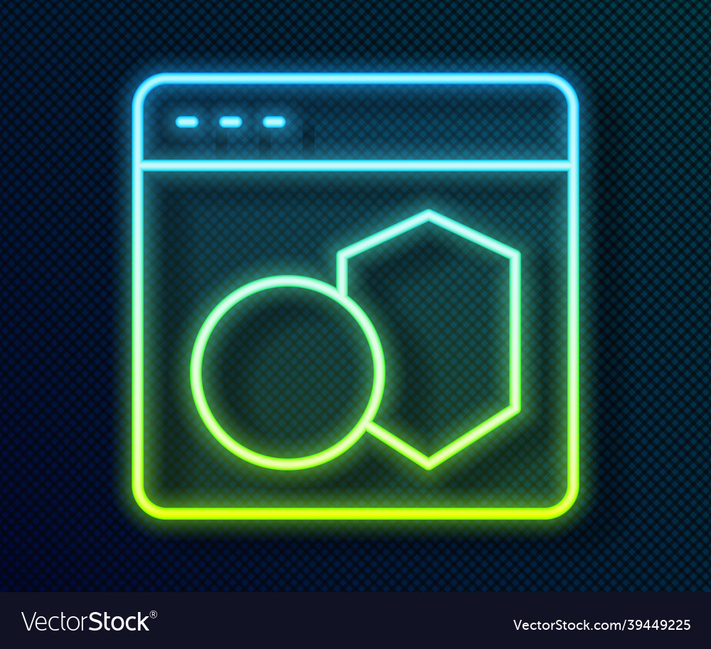 Glowing neon line software web developer