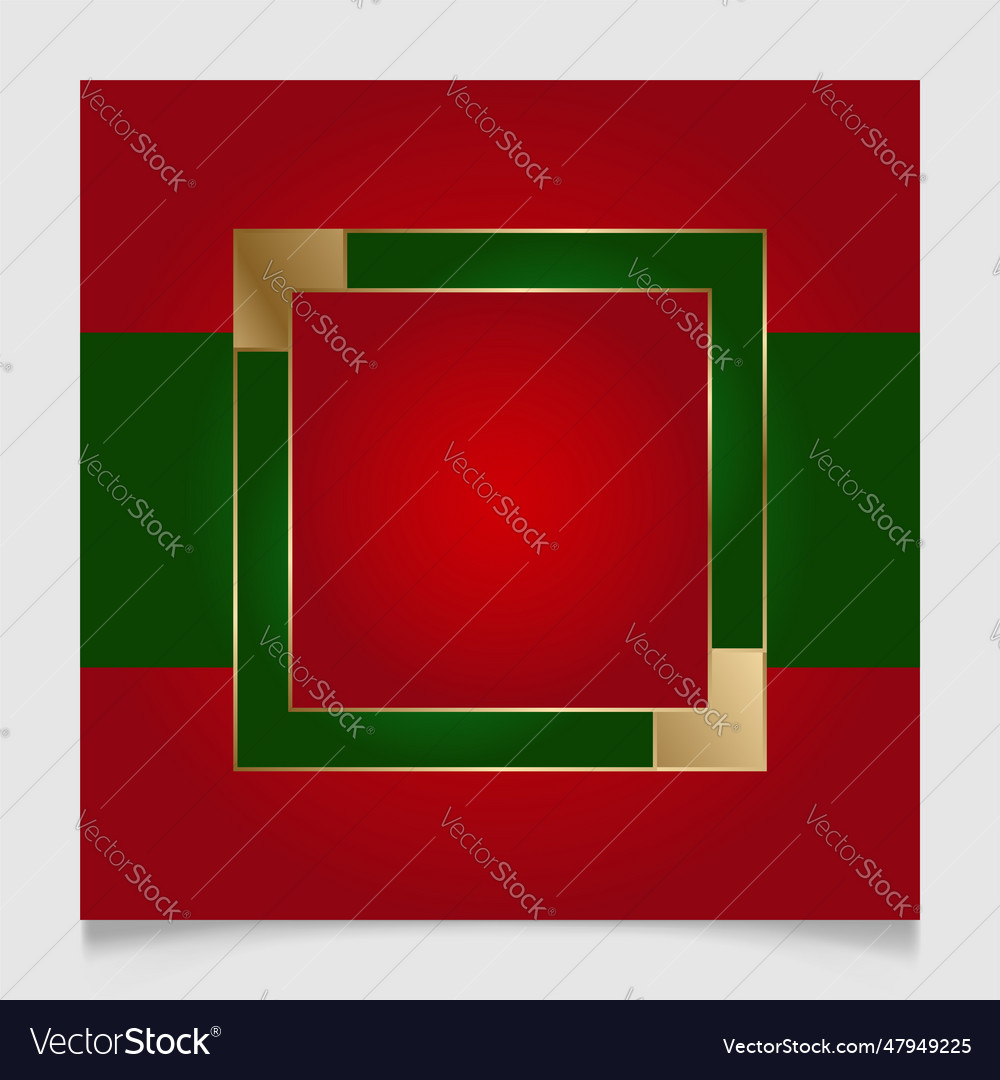 Golden shiny glowing blank christmas frame Vector Image