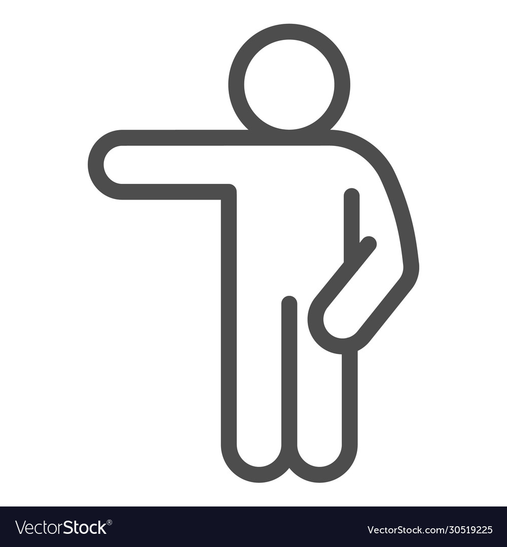 Man point to left line icon with one arm