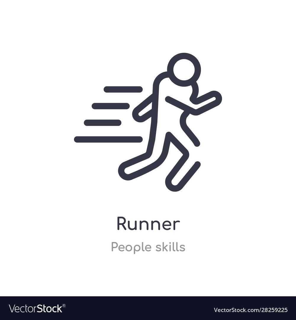 Runner outline icon isolated line from people