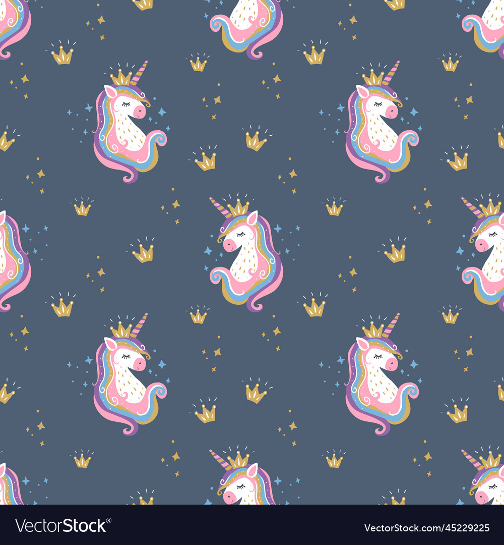 Seamless pattern of a unicorn head vector image Seamless pattern of a unicorn head
