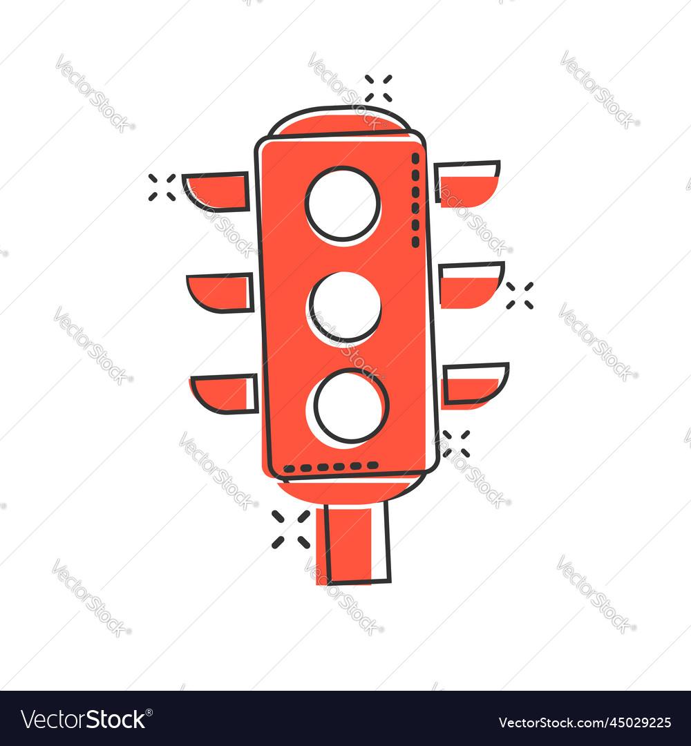 Semaphore icon in comic style traffic light