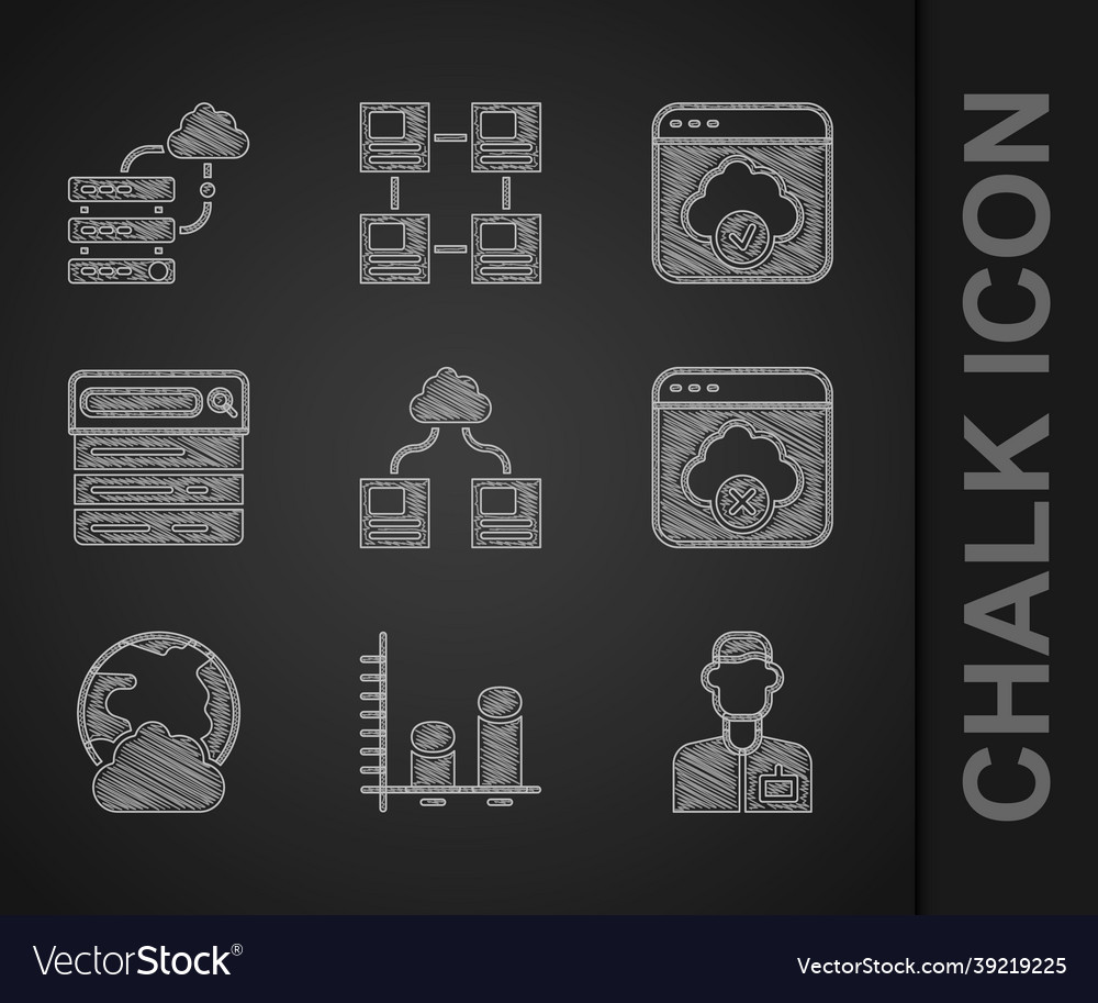 Set cloud technology data transfer analysis vector image Set cloud technology data transfer analysis