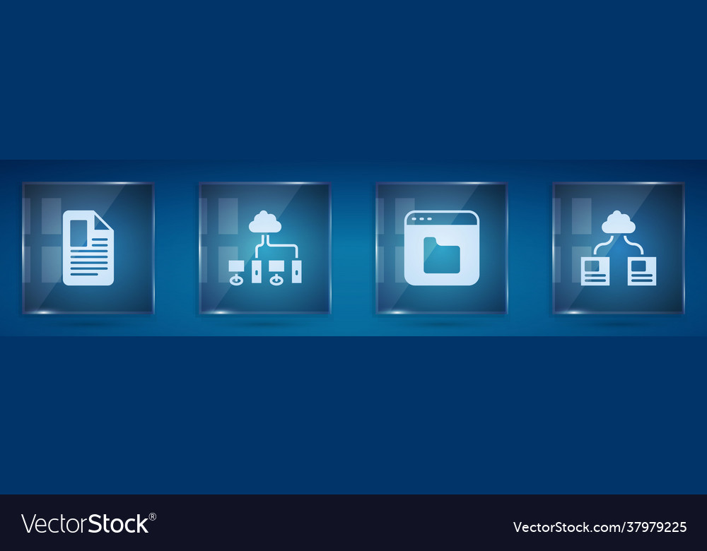 Set file document computer network browser files vector image Set file document computer network browser files