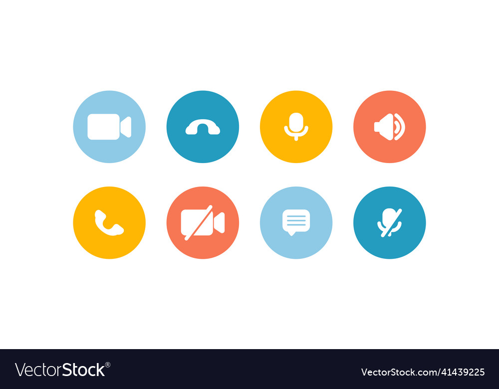 Set der Video-Chat-Benutzeroberfläche Icons