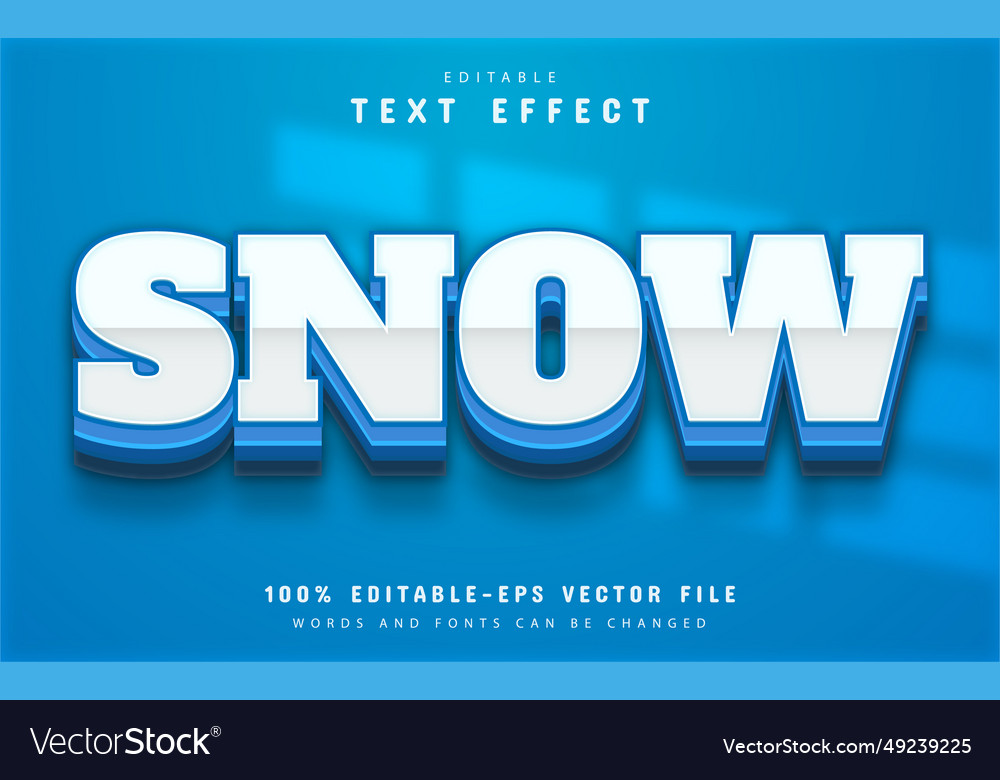 Snow text effect editable vector image Snow text effect editable