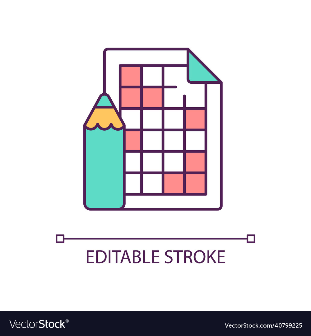 Solving sudoku rgb color icon vector image Solving sudoku rgb color icon