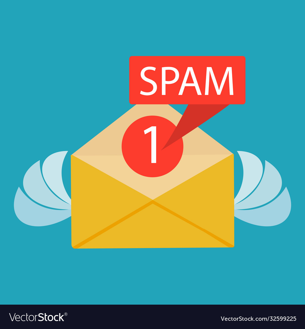 Spam data concept attention message vector image Spam data concept attention message