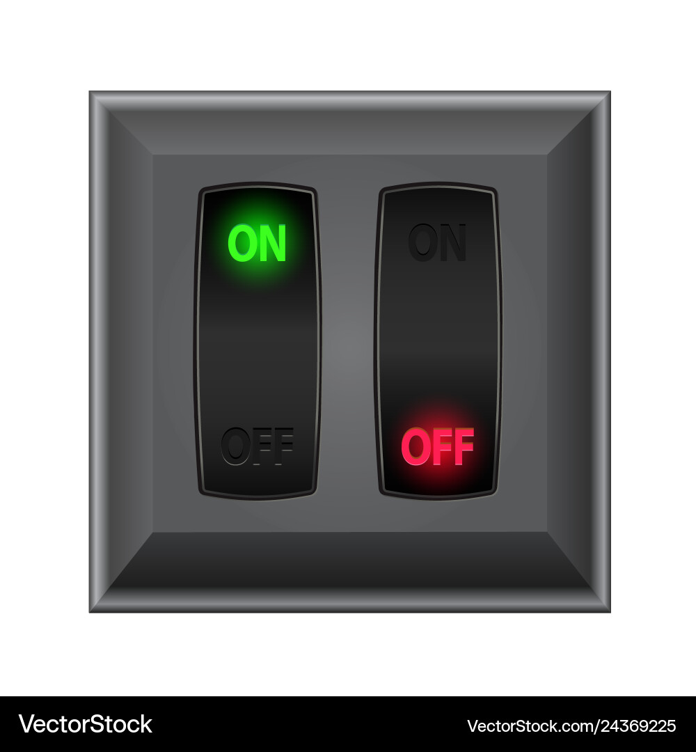Switches in on and off Royalty Free Vector Image