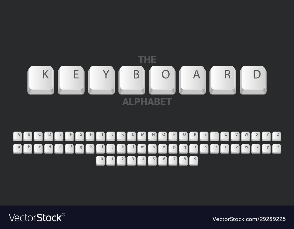 Technology computer keyboard button alphabet vector image Technology computer keyboard button alphabet
