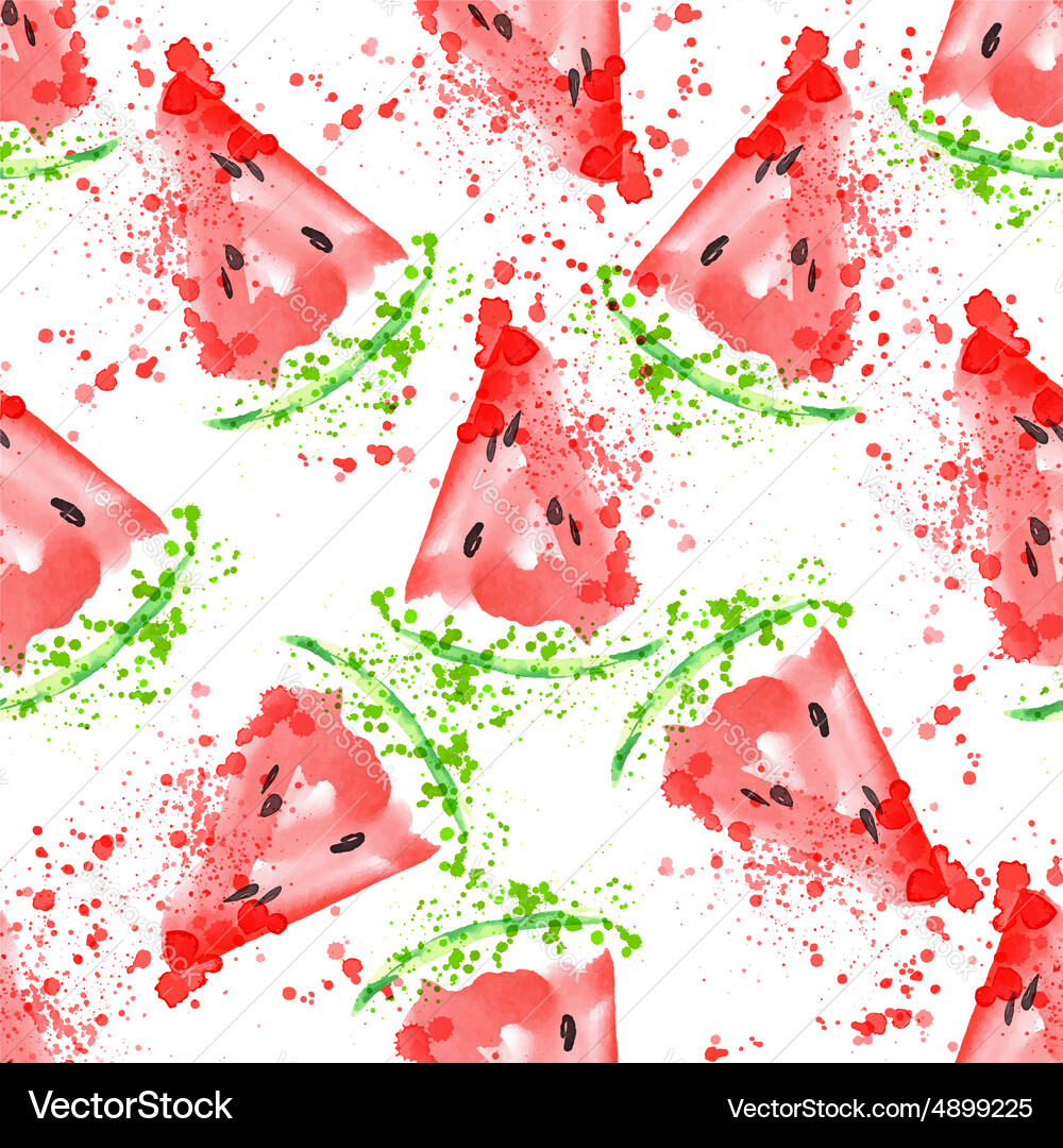 Watermelon seamless pattern with Royalty Free Vector Image