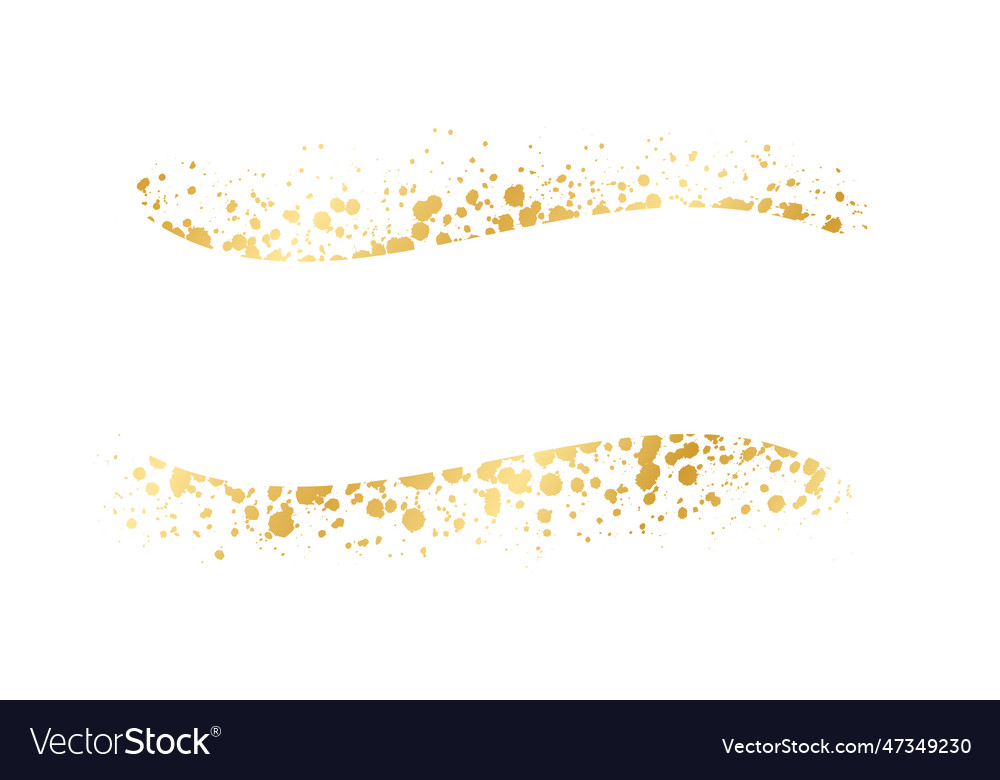 Abstract gold ink splatter ribbon banner frame