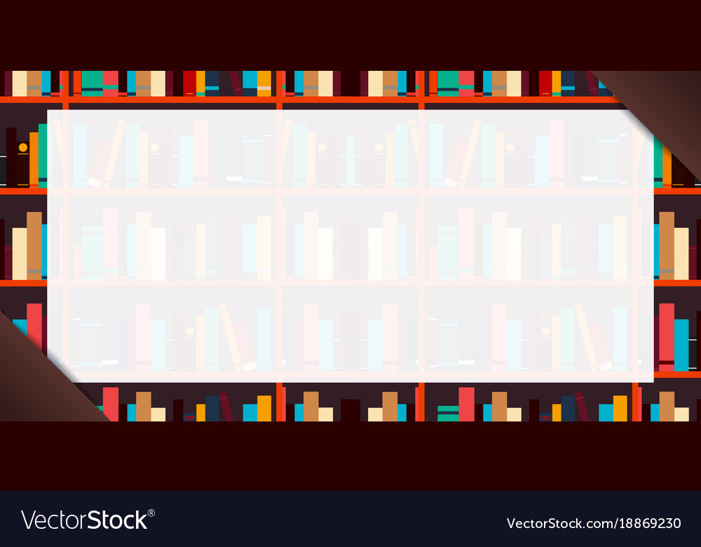 Banner book shelf or bookcase background Vector Image