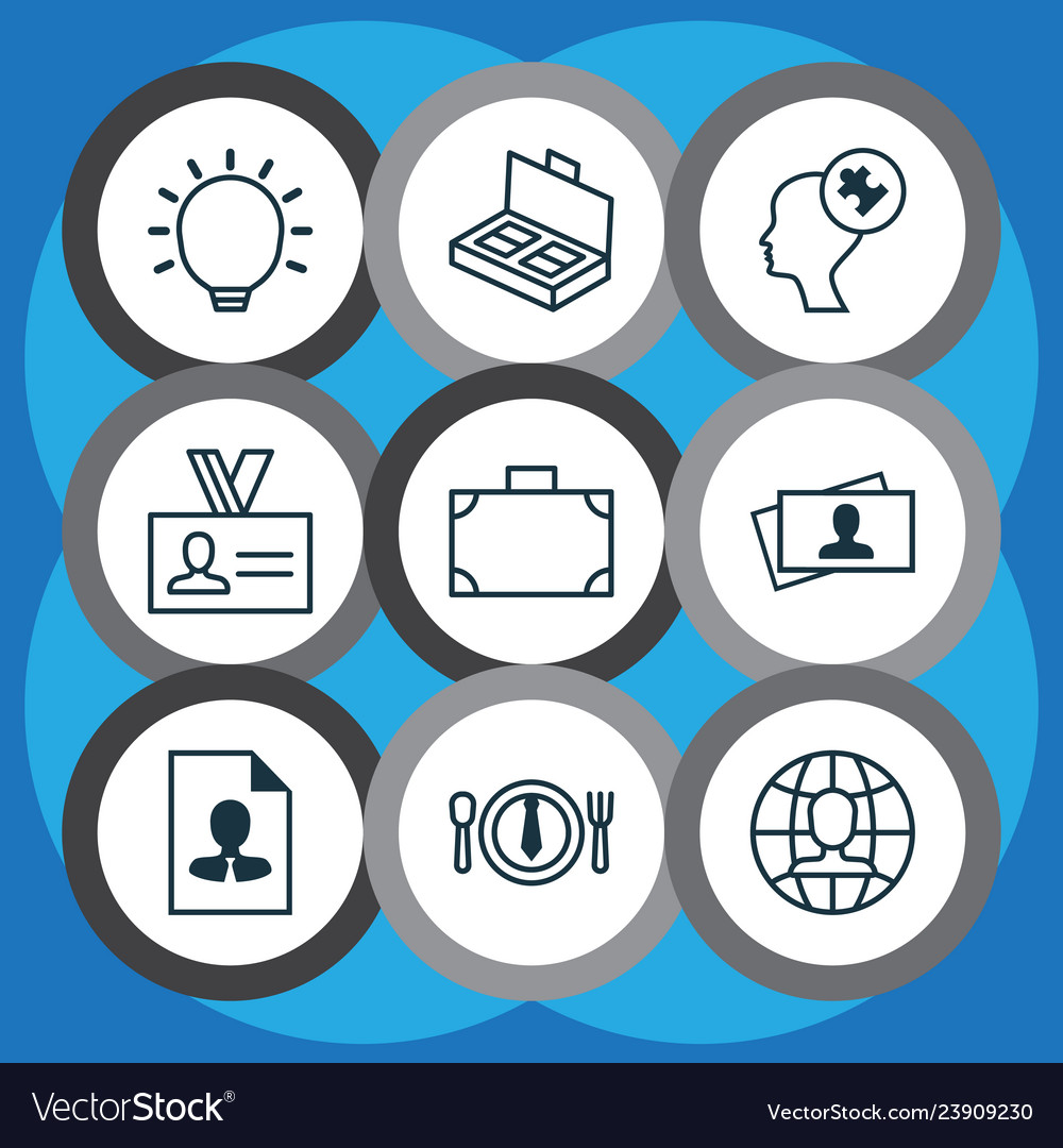 Business icons set with problem solving vector image Business icons set with problem solving