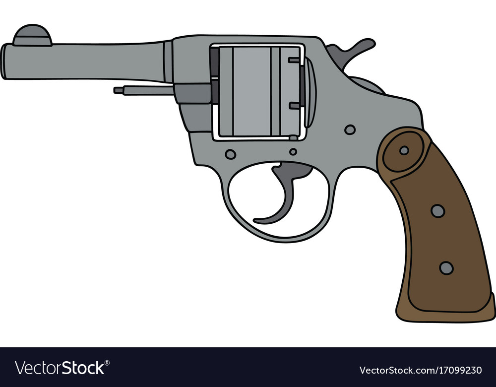 Classic light steel revolver Royalty Free Vector Image