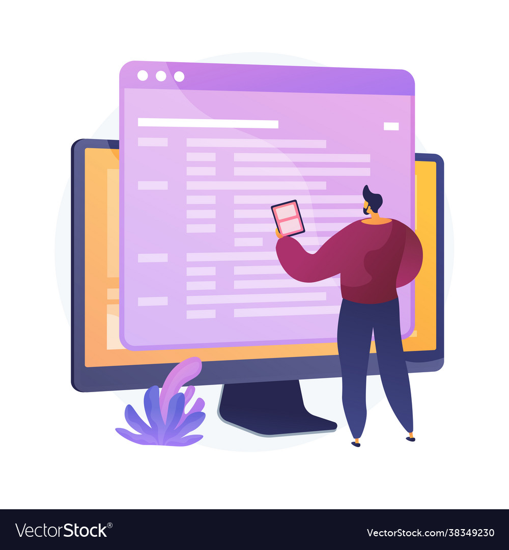 Coding and website development concept metaphor vector image Coding and website development concept metaphor