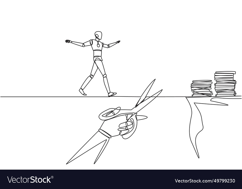 Continuous one line drawing the smart robot