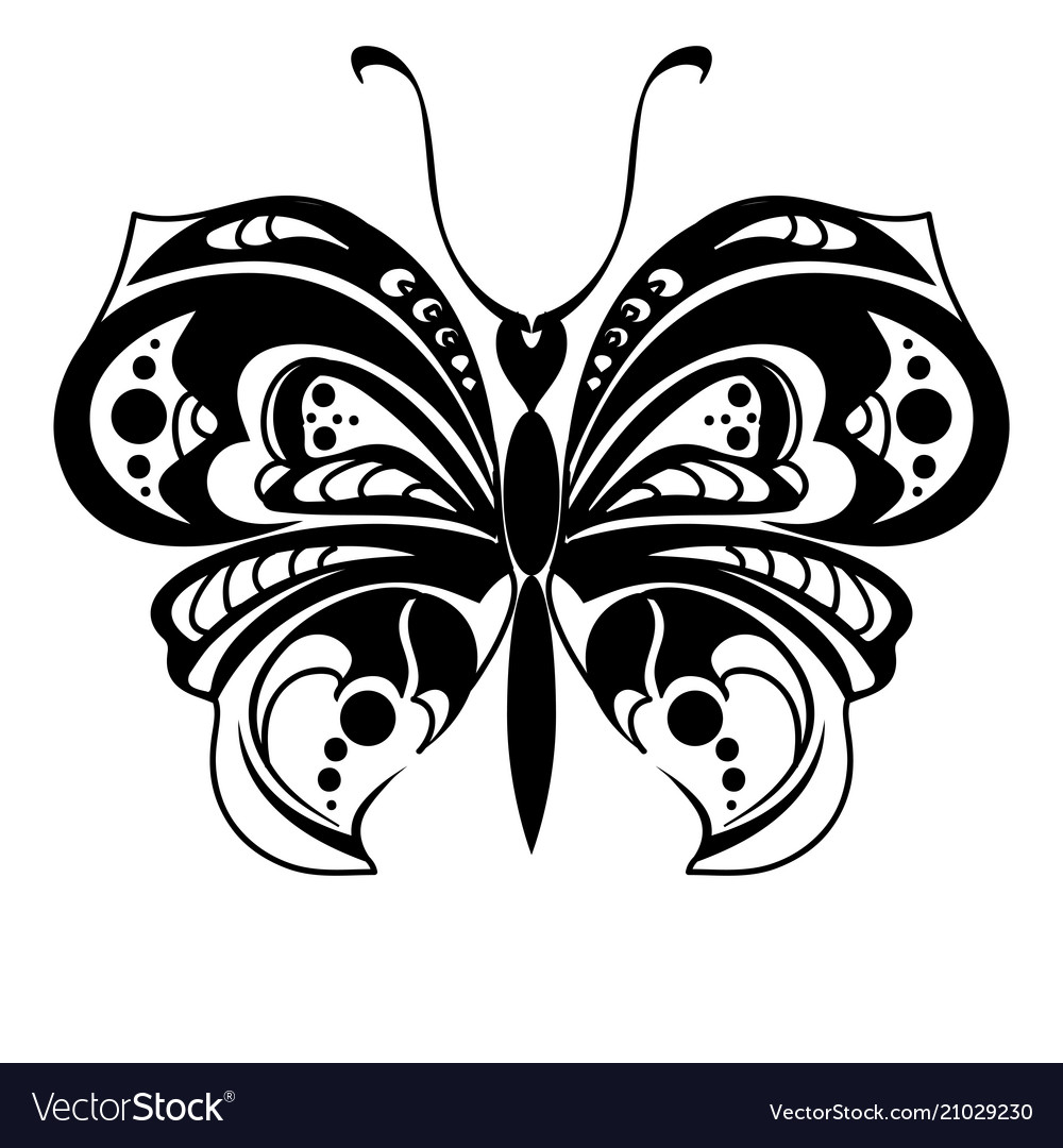 Decorative silhouette of butterfly Royalty Free Vector Image