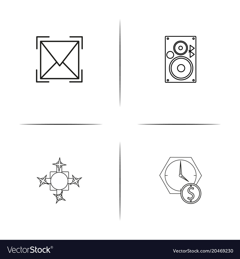 Devices simple linear icons set outlined