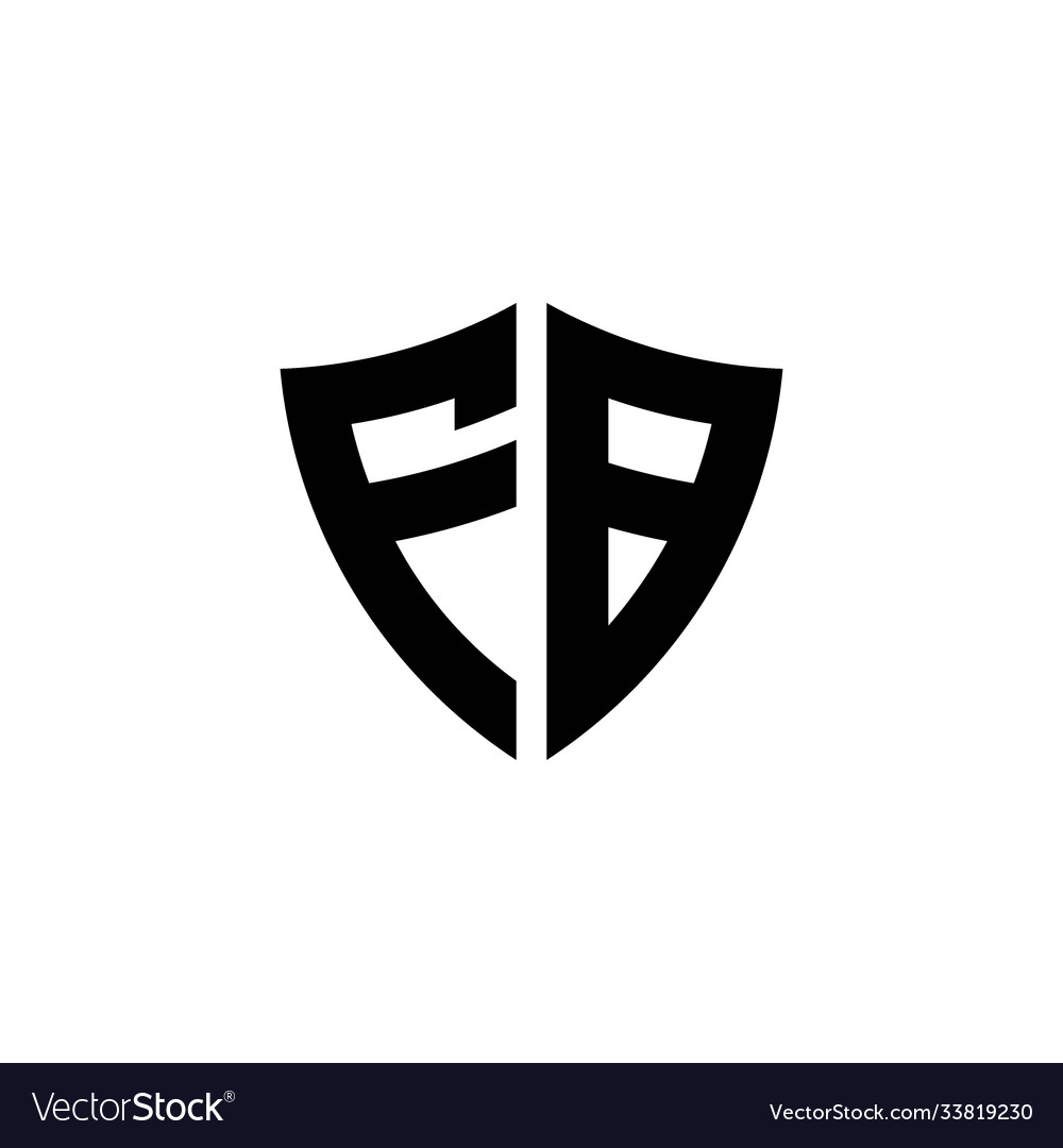 Fb monogram logo with shield shape design template Vector Image Fb monogram logo with shield shape design template