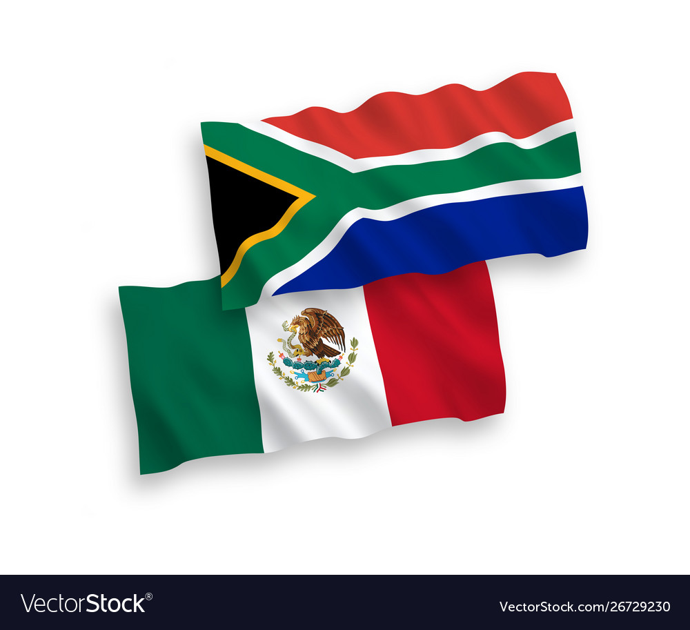 Flags mexico and republic south africa Royalty Free Vector