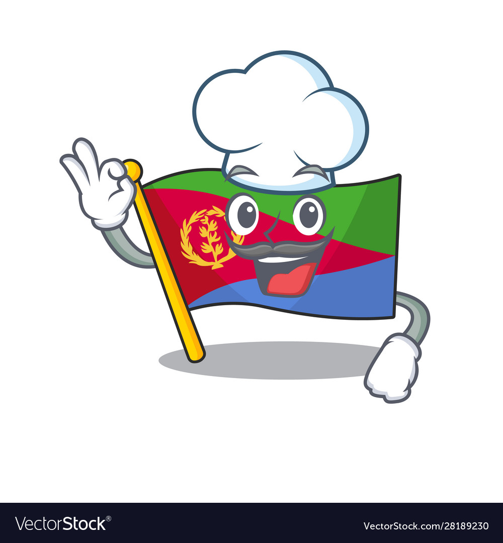 Happy chef flag eritrea cartoon character