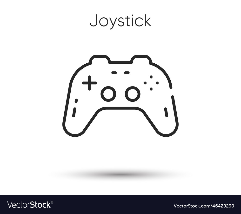 Joystick videogame controller line icon game