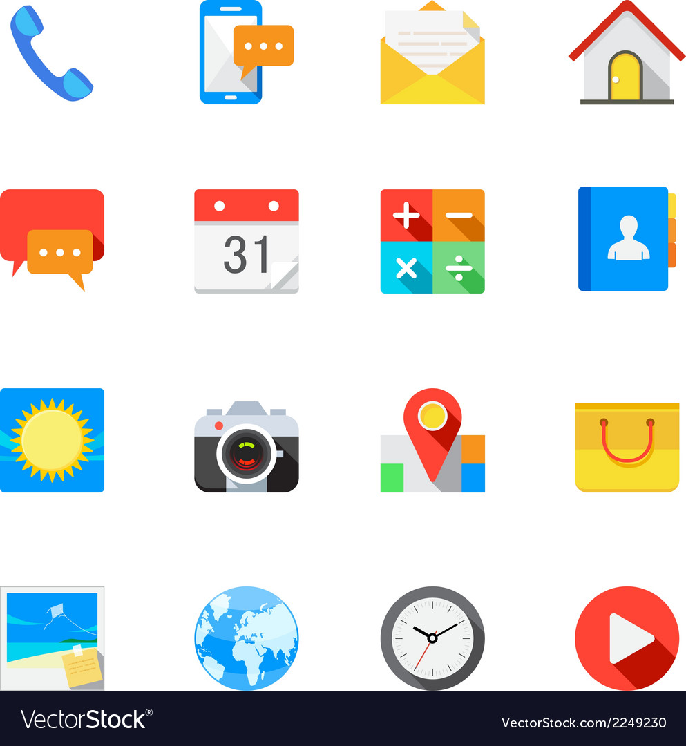 Main icons for mobile phone and application