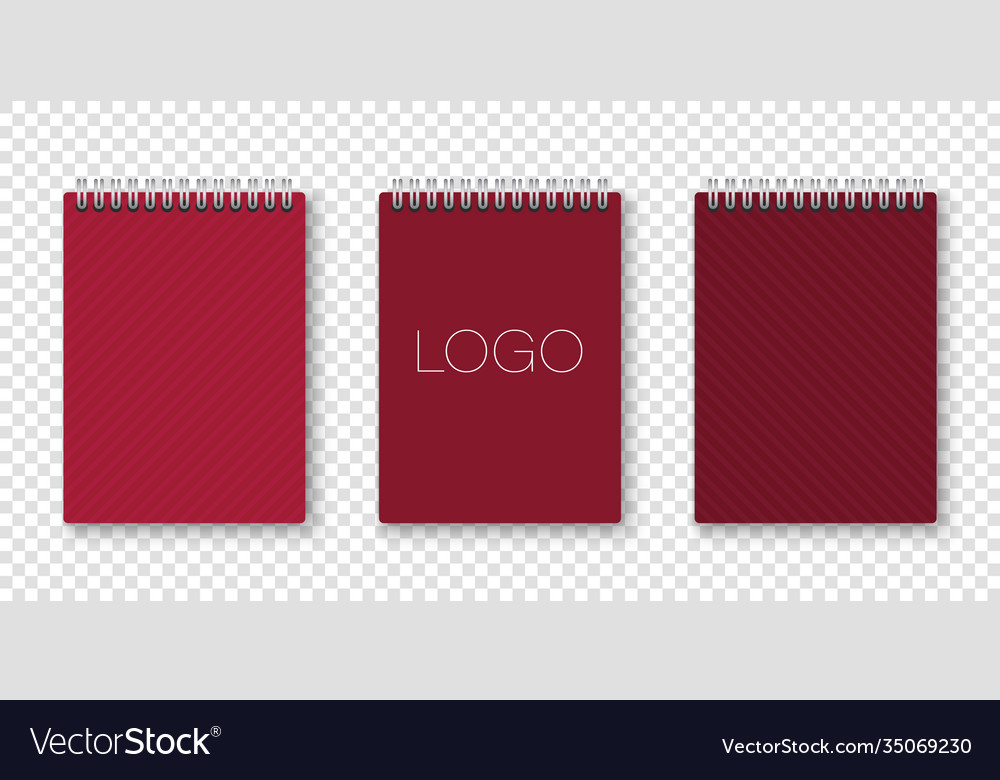 Notebook mockup spiral notepad isolated vector image Notebook mockup spiral notepad isolated