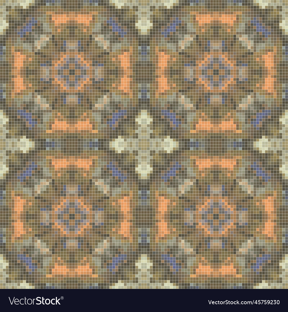 Pixel mosaic seamless pattern design repeat vector image Pixel mosaic seamless pattern design repeat