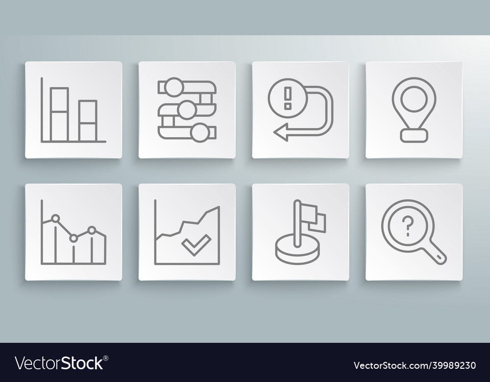 Set line pie chart infographic graph vector image Set line pie chart infographic graph
