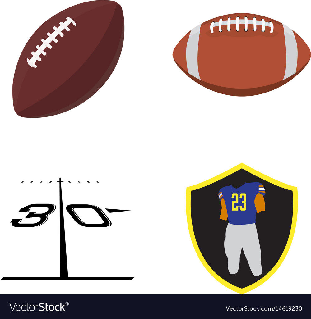 Set of football related objects