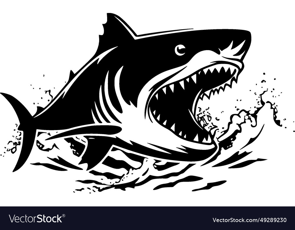 Shark - minimalist and flat logo Royalty Free Vector Image