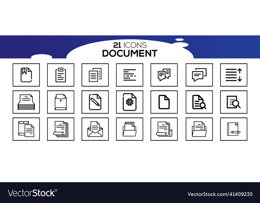 Simple set of document line icon