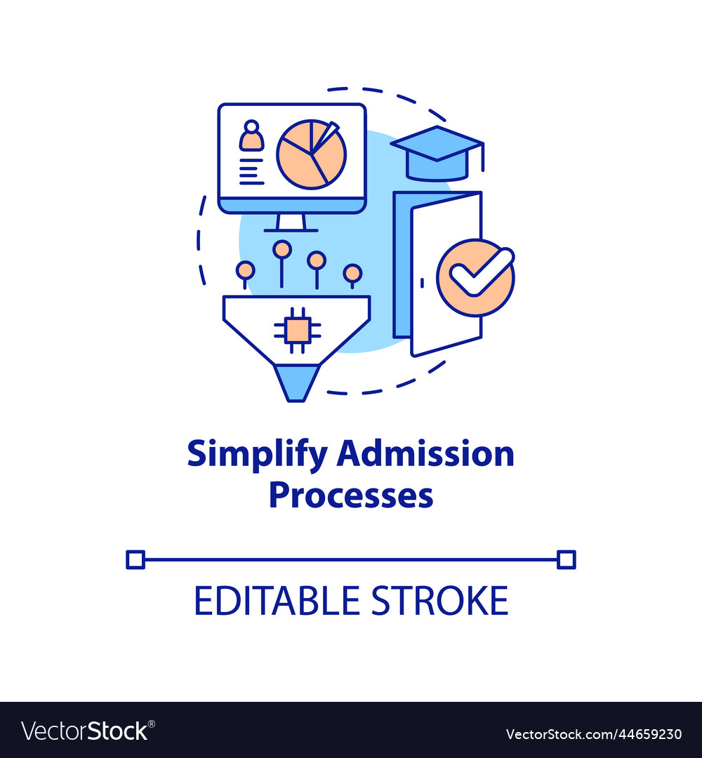 Simplify admission processes concept icon Vector Image