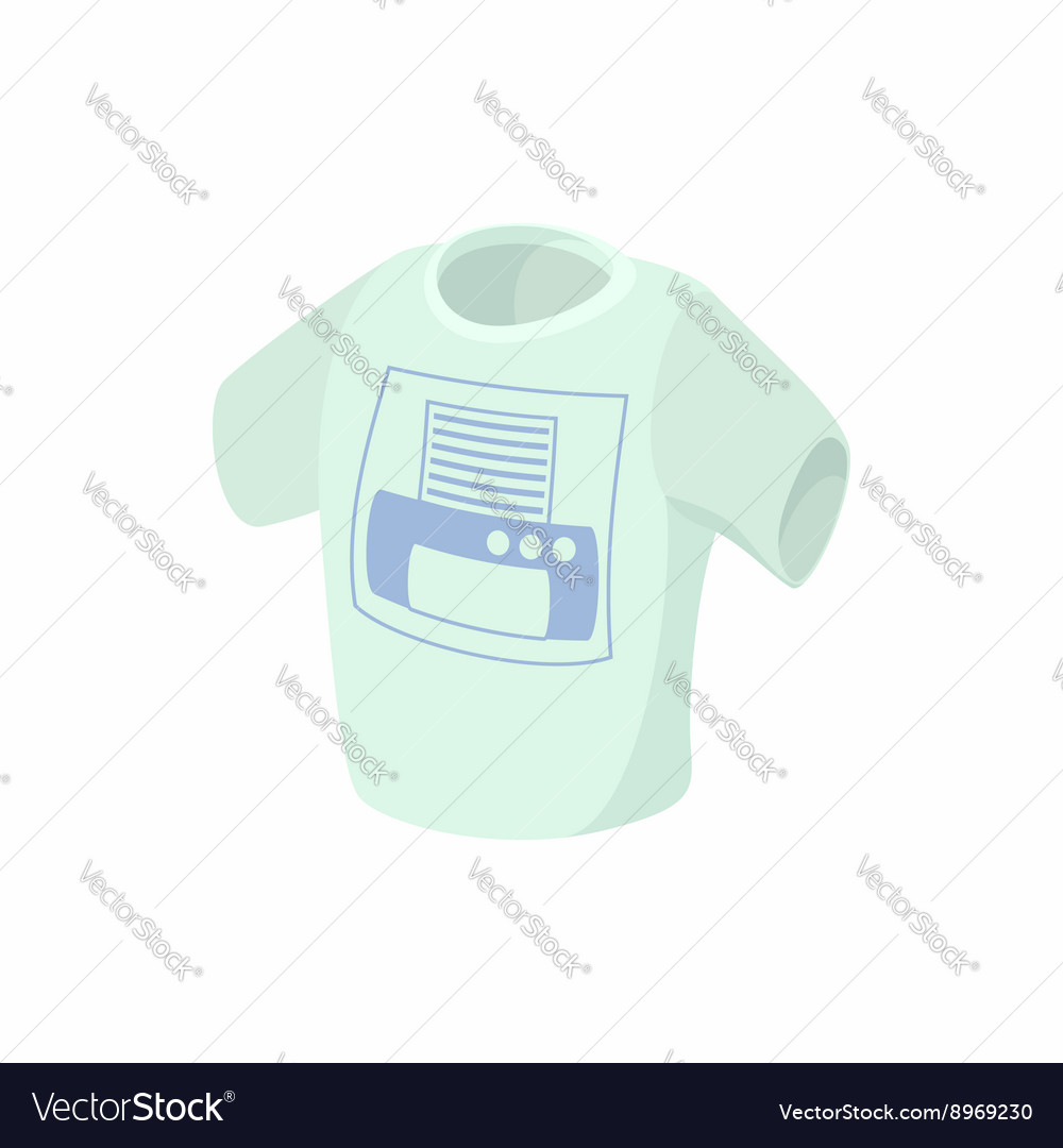 T shirt with printer icon cartoon style