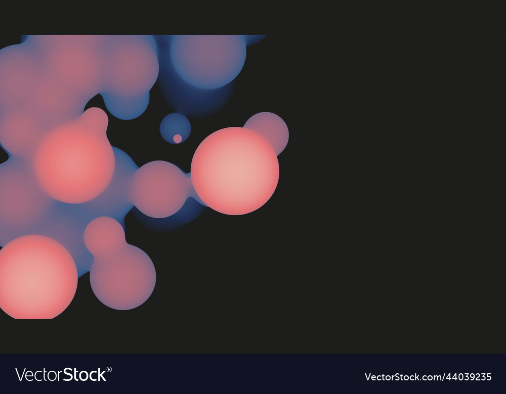 Abstract 3d fluid metaball shape with violet balls vector image Abstract 3d fluid metaball shape with violet balls