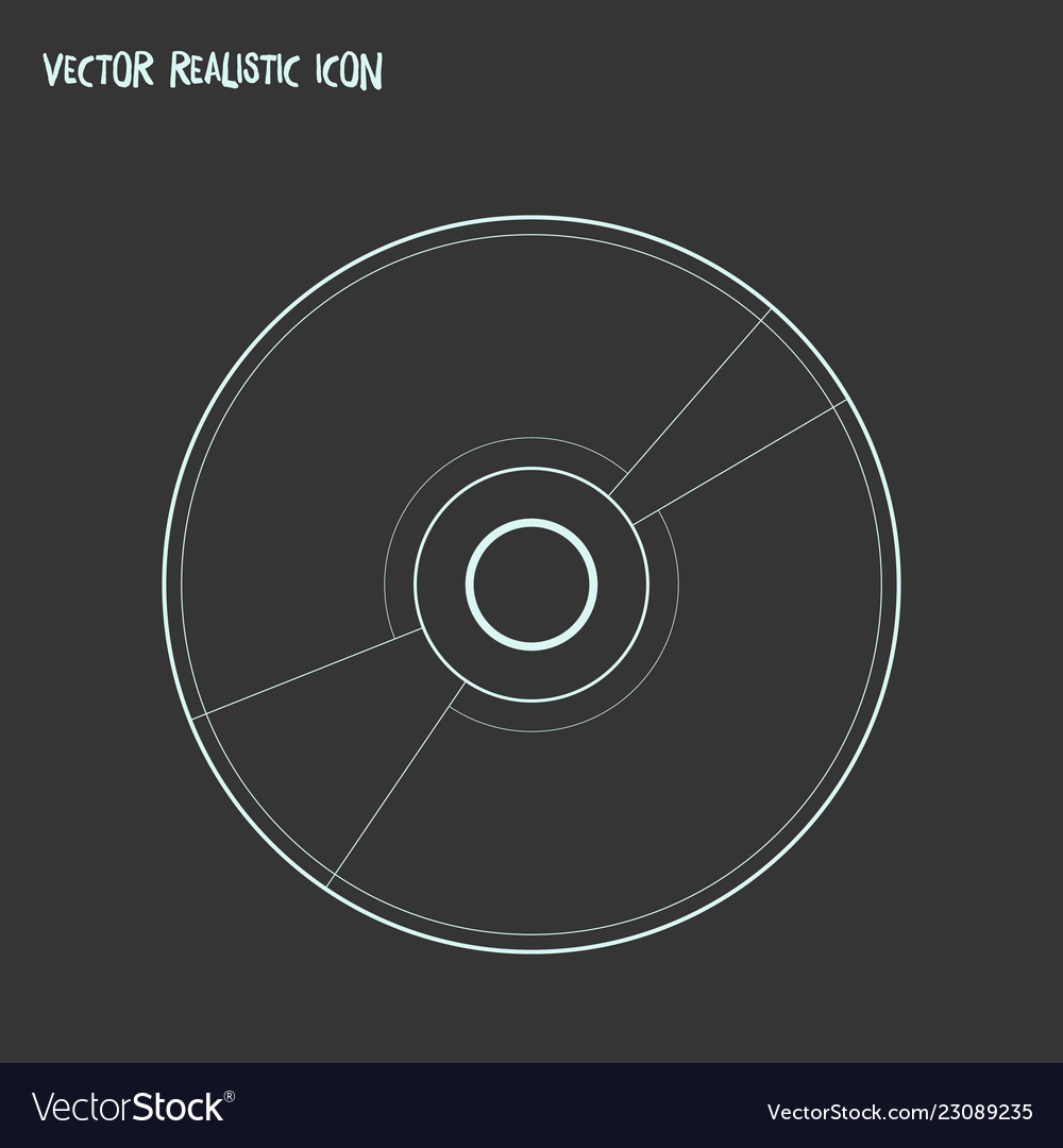 Cd disk icon line element vector image Cd disk icon line element