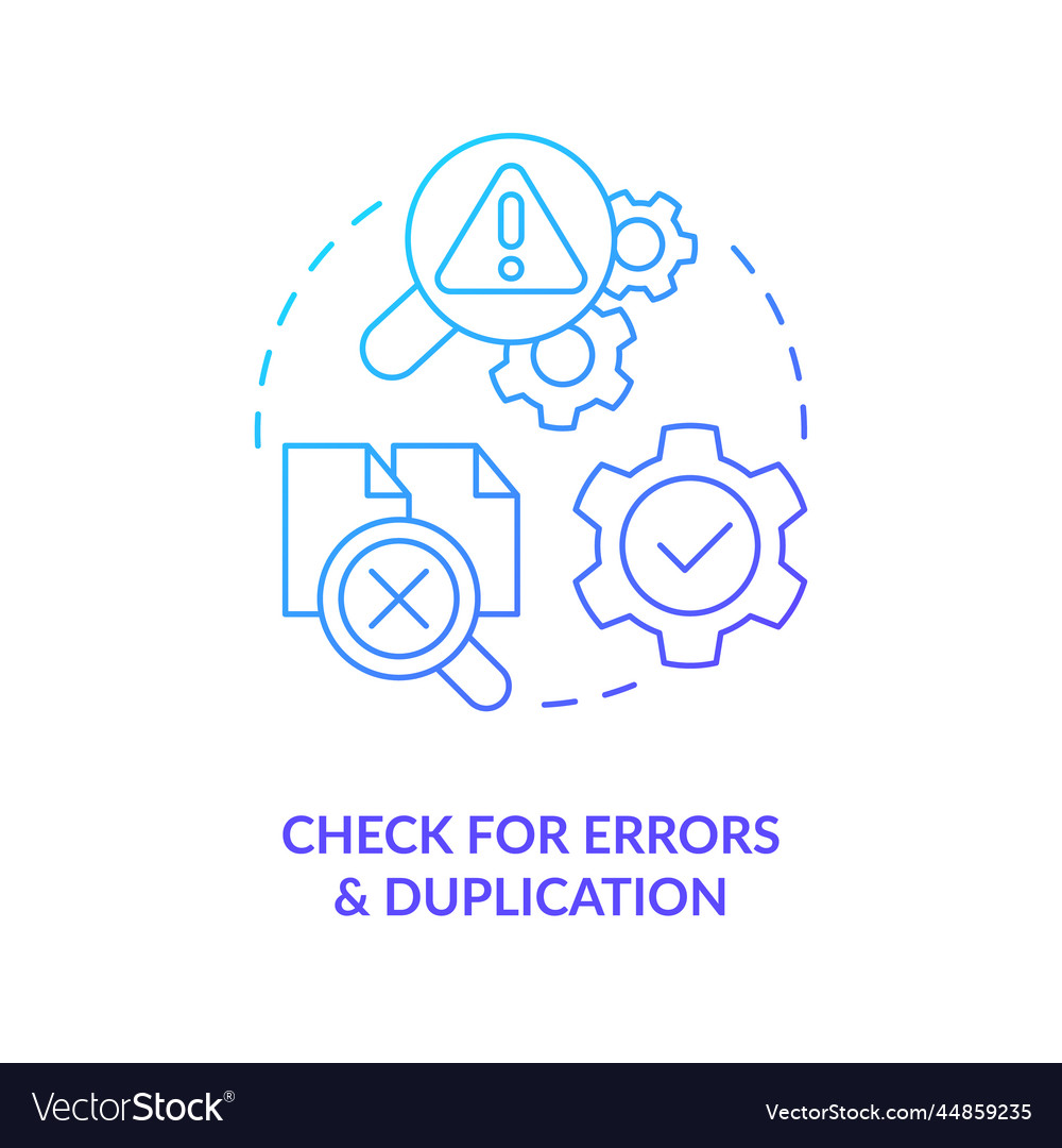 Check for errors and duplication blue gradient vector image Check for errors and duplication blue gradient